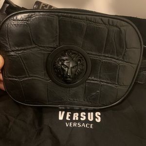 Versus Versace Croc-Embossed Leather Belt bag